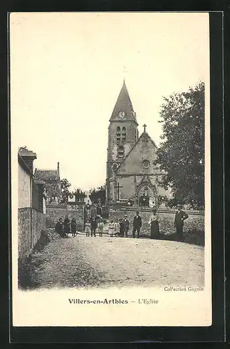 AK Villers-en-Arthies, L`Église, Ansicht der Kirche