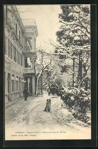 AK Annecy, Grand Hotel D'Angleterre en hiver