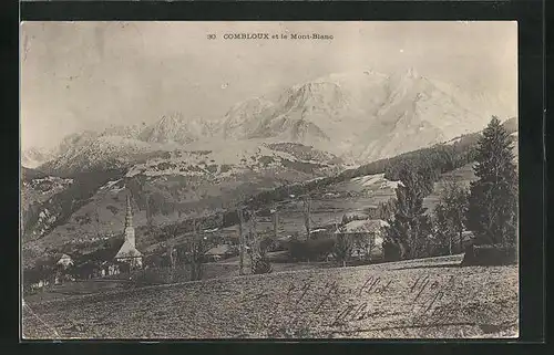 AK Combloux, Panorama et le Mont-Blanc