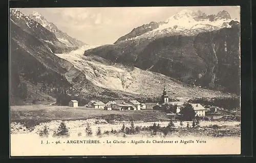 AK Argentières, Le Glacier, Aiguille du Chardonnet et Aiguille Verte