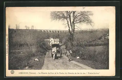 AK Lusignan, Le Chemin du Parc et le Viaduc du Chemin de fer dit des Treize-Arches