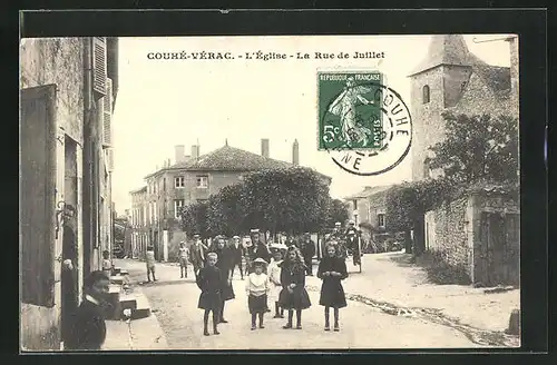 AK Couhé-Vérac, L`Eglise, La Rue de Juillet