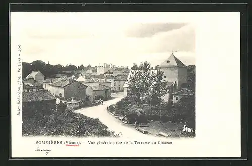 AK Sommiéres, Vue Générale prise de la Terrasse du Chateau