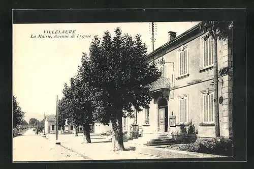 AK Villelaure, La Mairie, Avenue de la gare
