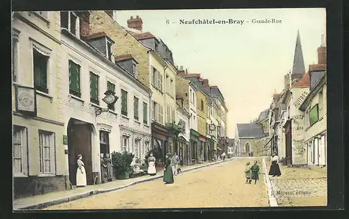 AK Neufchâtel-en-Bray, Grande-Rue, Strassenpartie