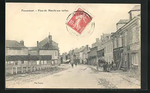 AK Foucarmont, Place du Marché aux vaches