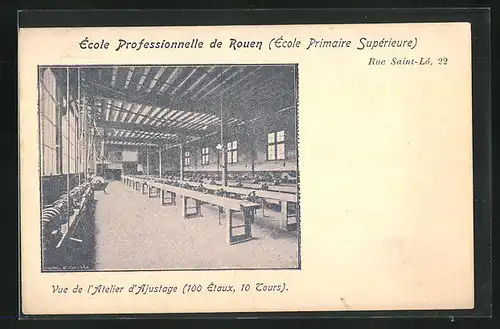 AK Rouen, École Professionnelle (École Primaire Supérieure), Vue de l`Atelier d`Ajustage