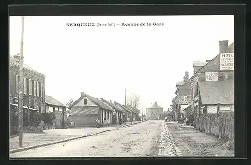 AK Serqueux, Avenue de la Gare, Strassenpartie