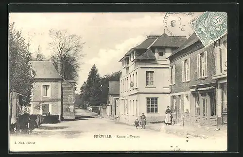 AK Fréville, Route d`Yvetot, Strassenpartie