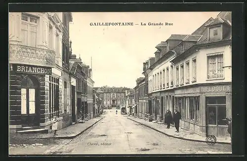 AK Gaillefontaine, La Grande Rue, Strassenpartie