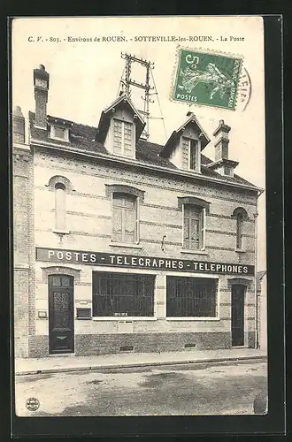 AK Sotteville-les-Rouen, La Poste, Ansicht vom Postamt