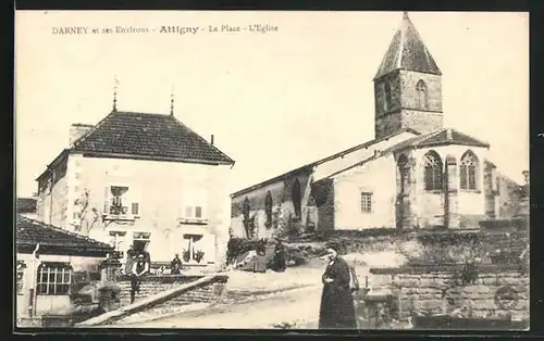 AK Attigny, La Place, L`Eglise