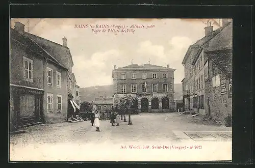 AK Bains-les-Bains, Place de l'Hotel-de-Ville