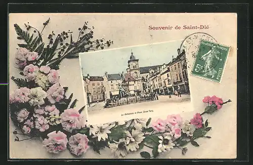 AK Saint-Dié, la Cathedrale et Place Jules Ferry