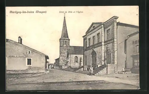 AK Martigny-les-bains, Hotel de Ville et l`Eglise
