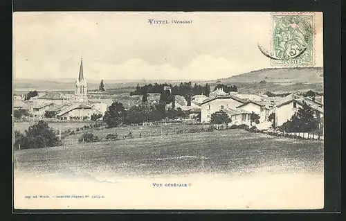 AK Vittel, Vue générale, Teilansicht mit Kirche