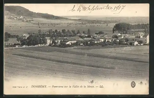 AK Domrémy, Panorma sur la Vallèe de la Meuse