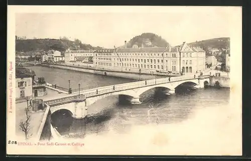 AK Épinal, Pont Sadi Carnot et Collége