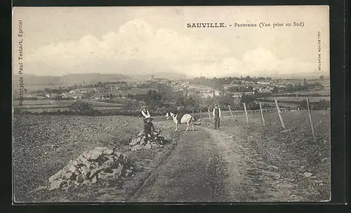 AK Sauville, Panorama aus der Ferne