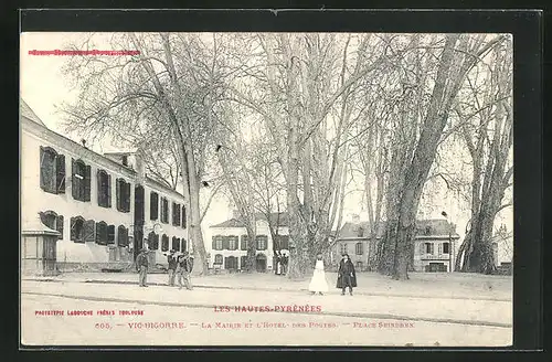 AK Vic-Bigorre, la Mairie et l'Hotel des Postes, Place Seindrex