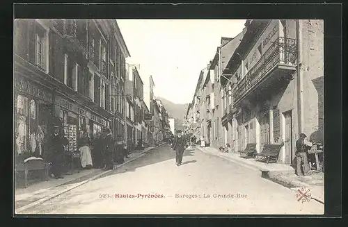 AK Barèges, La Grande-Rue, Strassenpartie