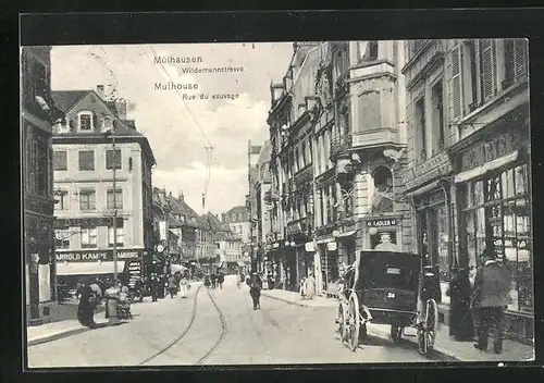 AK Mülhausen / Mulhouse, Wildermannstrasse, Rue du sauvage