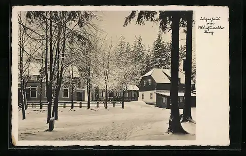 AK Lehn-Neukirch /Lausitz Land, Jägerhaus Wilthen im Winter