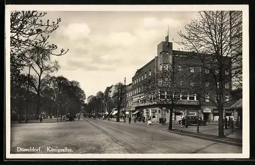AK Düsseldorf, Königsallee mit Geschäften