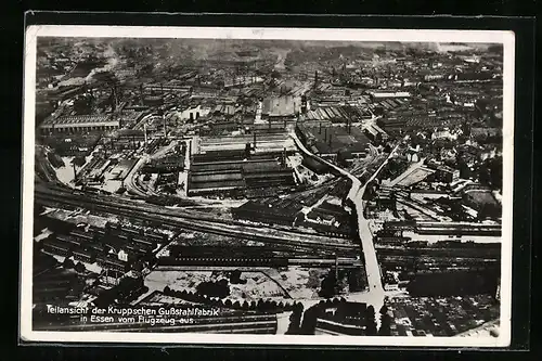 AK Essen, Teilansicht der Kruppschen Gussstahlfabrik, Fliegeraufnahme