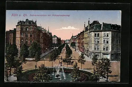 AK Köln-Neustadt, der Barbarossaplatz mit dem Hohenstaufenring