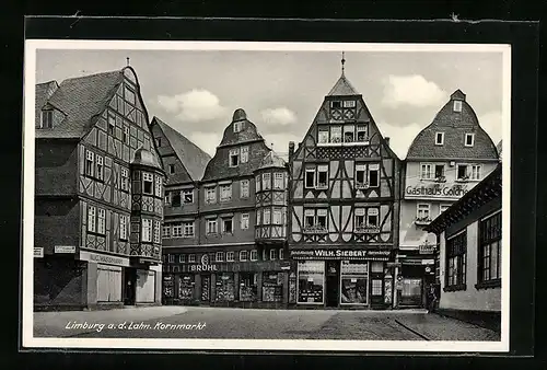 AK Limburg a. d. Lahn, Kornmarkt mit Gasthaus und Geschäften