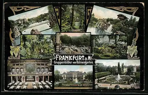 AK Frankfurt-Westend, Gruppenbilder vom Palmengarten