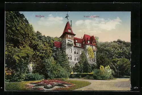 AK Meissen, Hotel Waldschlösschen im Grünen