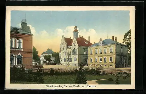 AK Oberlungwitz, Partie am Rathaus