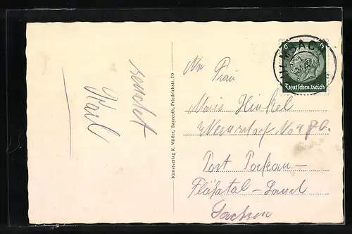 AK Kulmbach i. Bay., Marktplatz mit Brunnen