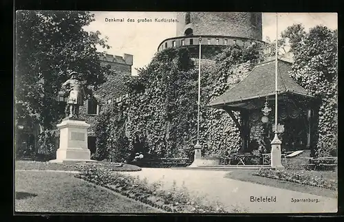 AK Bielefeld, Sparrenburg, Denkmal des grossen Kurfürsten