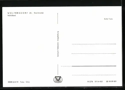 AK Wolfersdorf b. Stadtroda, Waldbad