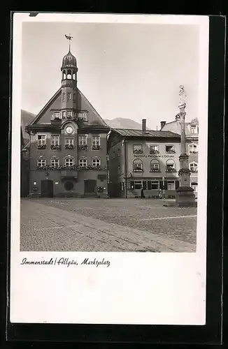 AK Immenstadt /Allgäu, Gasthof u. Metzgerei z. Ochsen, Marktplatz