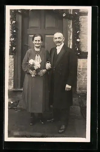 AK Auleben, Goldene Hochzeit von Schuhmachermeister Hermann Wenzel u. Friederike Wenzel am 6. April 1938