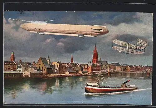 AK Frankfurt a. M., Internationale Luftschiffahrts-Ausstellung, Zeppelin