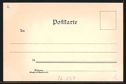 Künstler-Lithographie Benediktbeuern, Teilansicht der Ortschaft