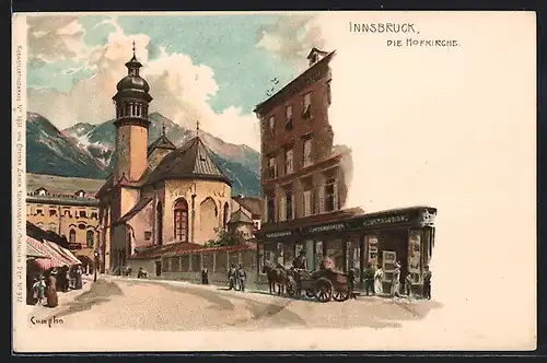 Künstler-AK Edward Theodore Compton: Innsbruck, Strasse an der Hofkirche