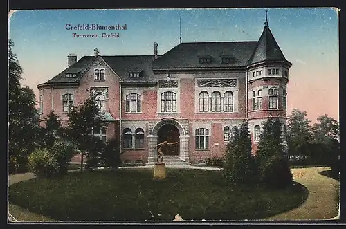 AK Crefeld-Blumenthal, Blick auf das Haus des Turnvereins