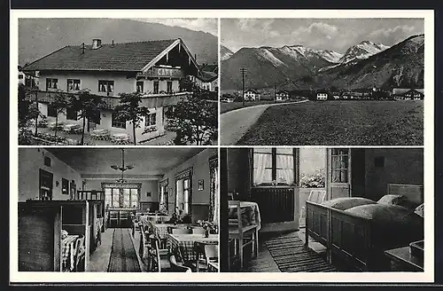 AK Schleching / Obb., Cafe und Konditorei Straub, Ortsansicht