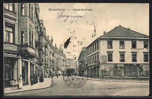AK Rosenheim, Blick in die Münchnerstrasse