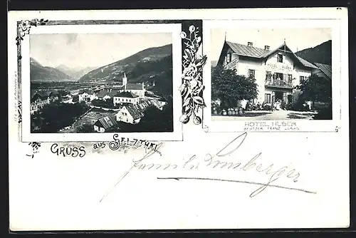 AK Selzthal, Hotel Huberg, Ortspartie
