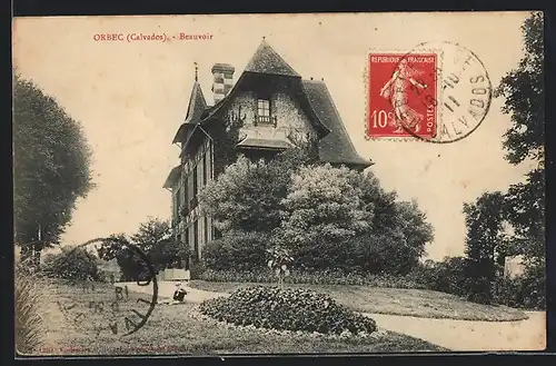 AK Orbec, Beauvoir mit Garten