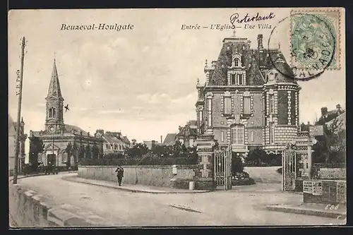 AK Beuzeval-Houlgate, Entrée, L`Eglise, Une Villa