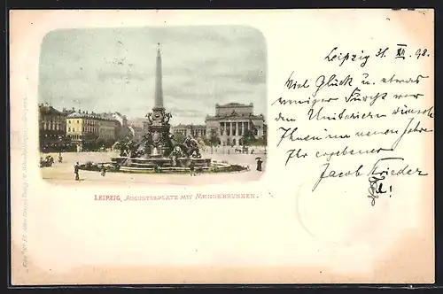 AK Leipzig, Augustusplatz mit Mendebrunnen