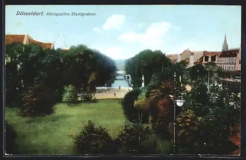 AK Düsseldorf, Königsallee am Stadtgraben